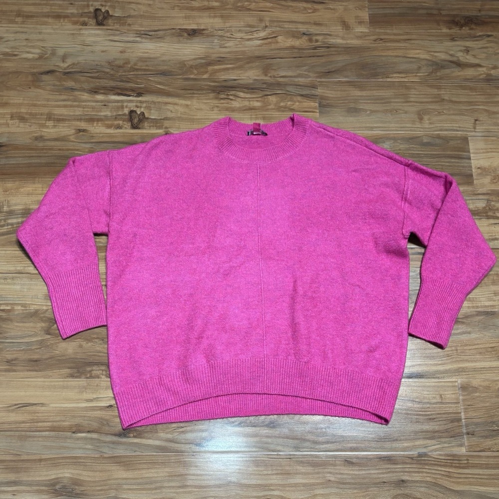 Vince Camuto Women Sweater Sz M Pink Paradox Center Seam Cozy Comfy SoftAF Femme